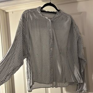 (WORN ONCE) LOFT Button Down Blouse Size L (100% Rayon)